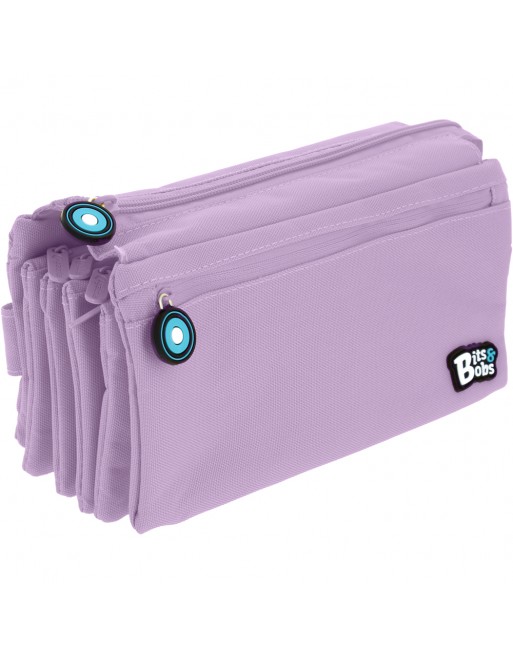 GRAFOPLAS BITS PORTATODO CUADRUPLE, TAPA Y BOLSILLO 23 X 12 X 12 CM COLOR LAVANDA 37543364