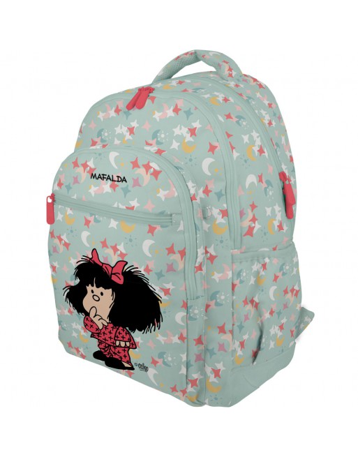 GRAFOPLAS MOCHILA RUBBER MAFALDA PIJAMA GRANDE 3 COMPARTIMENTOS ACOLCHADO PARA PORTATIL BASE CON GOMA 33X46X22,5 CM 37500739