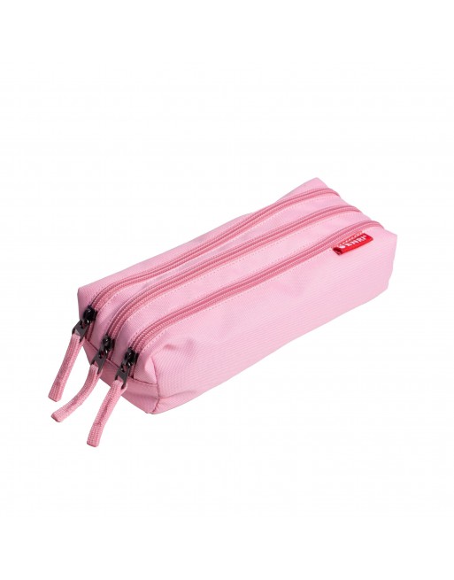 ENRI ESTUCHE 3 CREMALLERAS FORRADO INTERIOR 22X4X8 CM ROSA 400185108