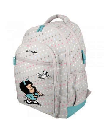 GRAFOPLAS MOCHILA RUBBER MAFALDA BIRD GRANDE 3 COMPARTIMENTOS ACOLCHADO PARA PORTATIL BASE CON GOMA 33X46X22,5 CM 37500740