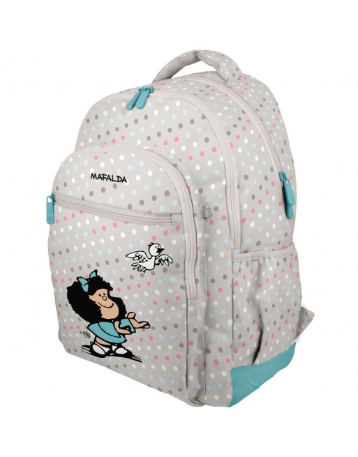 GRAFOPLAS MOCHILA RUBBER MAFALDA BIRD GRANDE 3 COMPARTIMENTOS ACOLCHADO PARA PORTATIL BASE CON GOMA 33x46x22,5 CM 37500740