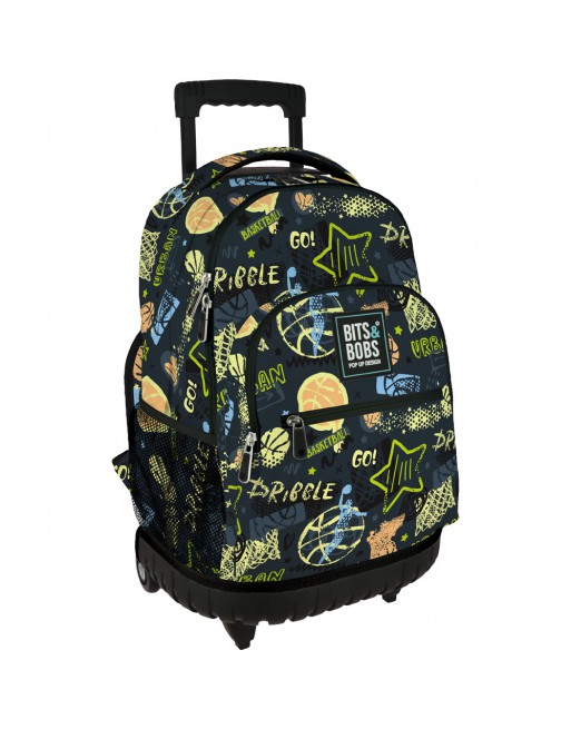 GRAFOPLAS MOCHILA ROLLER STREETBALL GRANDE 3 COMPARTIMENTOS ACOLCHADO PARA PORTATIL BASE CON GOMA 33X46X22,5 CM 37502635