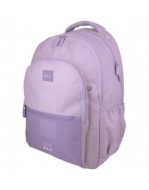 GRAFOPLAS MOCHILA ROOMY KURU LAVANDA GRANDE 3 COMPARTIMENTOS ACOLCHADO PARA PORTATIL BASE CON GOMA 33x46x22,5 CM 37502243