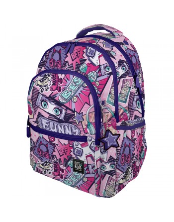 GRAFOPLAS MOCHILA ROOMY MANGA BITS&BOBS GRANDE 3 COMPARTIMENTOS ACOLCHADO PARA PORTATIL BASE CON GOMA 33X46X22,5 CM 37502256
