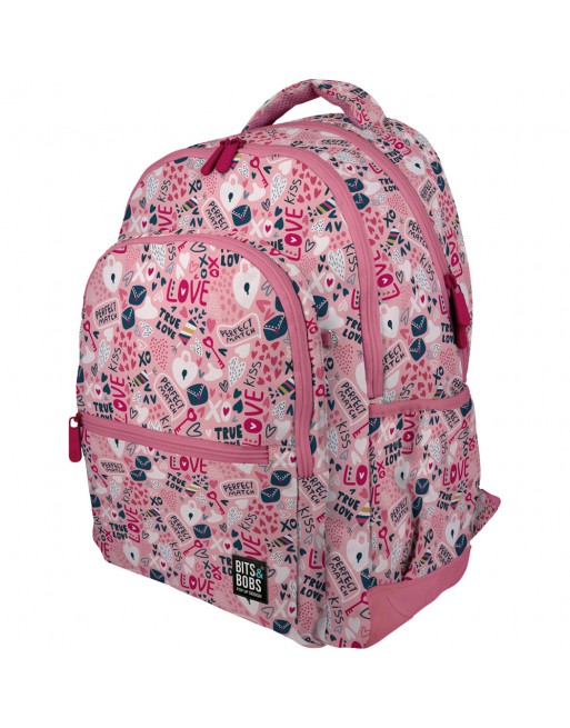 GRAFOPLAS MOCHILA RUBBER TRUE LOVE GRANDE 3 COMPARTIMENTOS ACOLCHADO PARA PORTATIL BASE CON GOMA 33x46x22,5 CM - 37500748