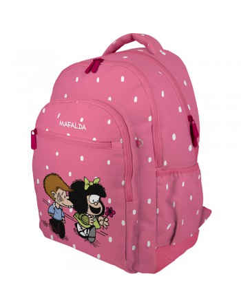 GRAFOPLAS MOCHILA RUBBER MAFALDA 26 FRIENDS GRANDE 3 COMPARTIMENTOS ACOLCHADO PARA PORTATIL BASE CON GOMA 33X46X22,5 CM - 375007