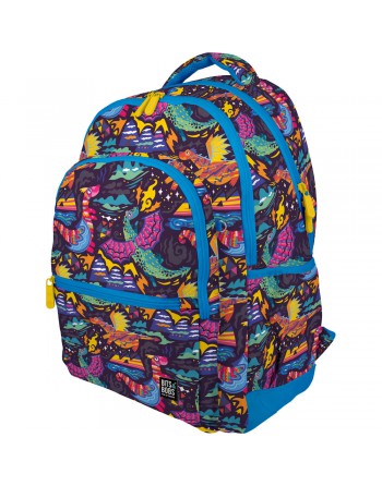 GRAFOPLAS MOCHILA RUBBER DRAGONS GRANDE 3 COMPARTIMENTOS ACOLCHADO PARA PORTATIL BASE CON GOMA 33x46x22,5 CM 37500716