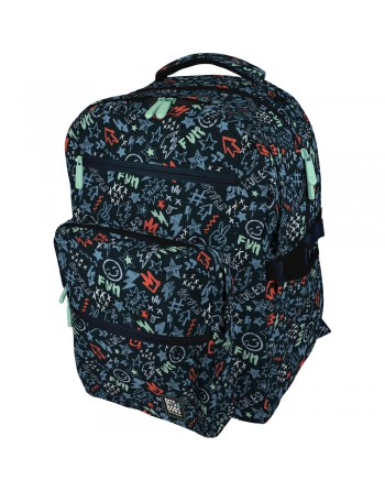 GRAFOPLAS MOCHILA BIGPACK 26 PEACE GRANDE 3 COMPARTIMENTOS ACOLCHADO PARA PORTATIL BOLSILLOS EXTRA 32 X 46 X 24 CM - 37501916