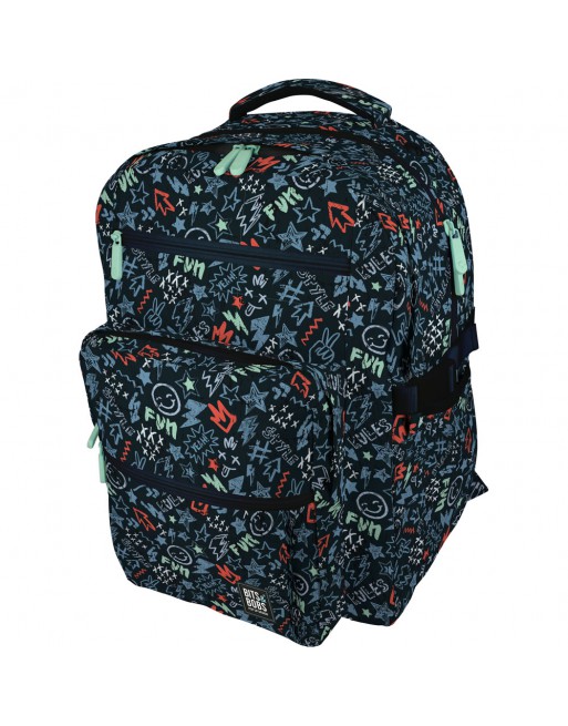 GRAFOPLAS MOCHILA BIGPACK 26 PEACE GRANDE 3 COMPARTIMENTOS ACOLCHADO PARA PORTATIL BOLSILLOS EXTRA 32 x 46 x 24 CM - 37501916