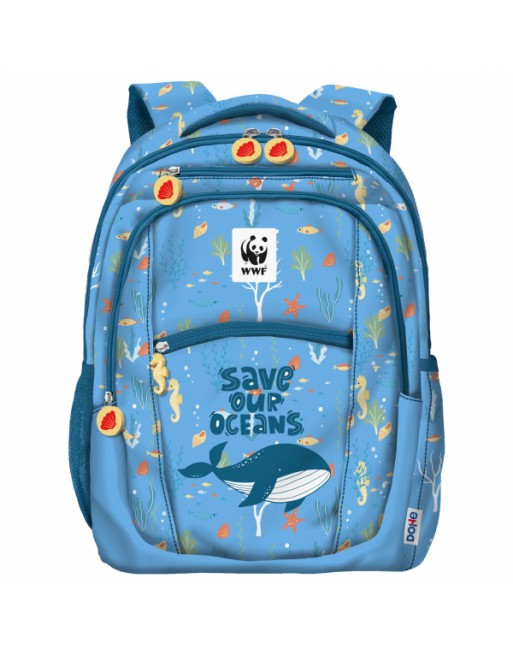 DOHE MOCHILA SAVE OCEANS ESPACIO CENTRAL ACOLCHADO Y 5 BOLSILLOS ORGANIZADORES - 28X40X12 CM 51436