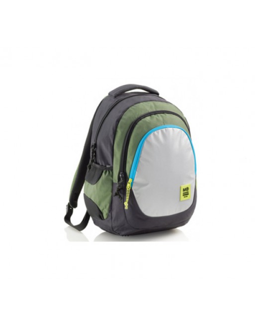 MIQUEL RIUS MOCHILA TRIPLE BERLIN RECICLADA RIDER GREEN DOBLE ESPACIO AMPLIO BOLSILLO FRONTAL - 37X27X18 CM MR19332