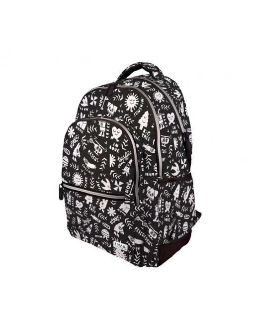 GRAFOPLAS MOCHILA ELEMENTS GRANDE 3 COMPARTIMENTOS ACOLCHADO PARA PORTATIL BASE CON GOMA 33X46X22,5 CM - 37500721