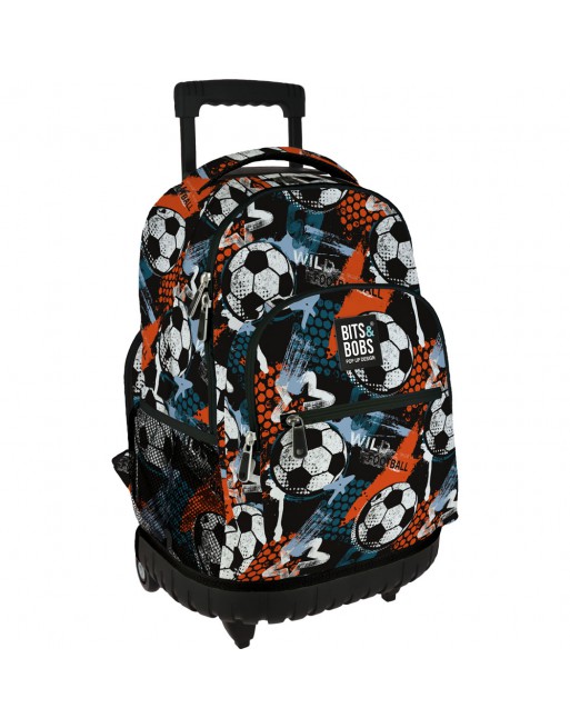 GRAFOPLAS MOCHILA ROLLER WILD FOOTBALL GRANDE 3 COMPARTIMENTOS ACOLCHADO PARA PORTATIL BASE CON GOMA 33x46x22,5 CM - 37502641
