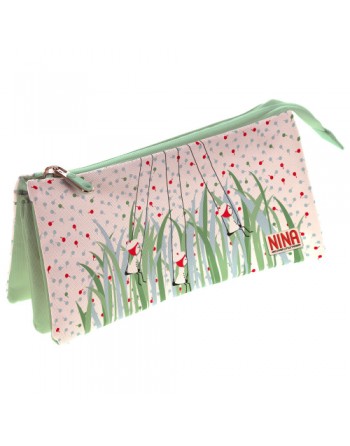 GRAFOPLAS PORTATODO 3 COMPARTIMENTO CON 1 CREMALLERA 23,5 x 12 x 14 CM SERIE NINA  - 37540683