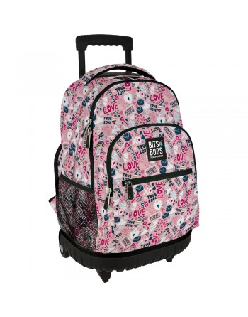 GRAFOPLAS MOCHILA ROLLER 26 TRUE LOVE GRANDE 3 COMPARTIMENTOS ACOLCHADO PARA PORTATIL BASE CON GOMA 33x46x22,5 CM - 37502645