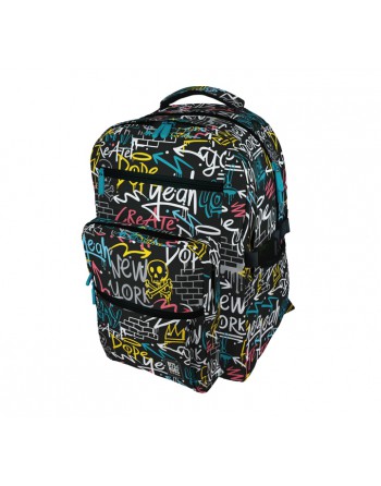 GRAFOPLAS MOCHILA BITS-BOBS WALL GRANDE 3 COMPARTIMENTOS ACOLCHADO PARA PORTATIL BASE CON GOMA 32X46X24 CM - 37501911