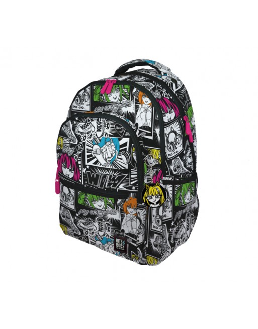 GRAFOPLAS MOCHILA BITS-BOBS YUKU GRANDE 3 COMPARTIMENTOS ACOLCHADO PARA PORTATIL BASE CON GOMA 32X46X24 CM - 37502236