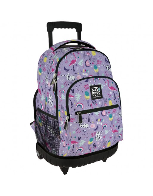 GRAFOPLAS MOCHILA ROLLER 26 HAPPY GRANDE 3 COMPARTIMENTOS ACOLCHADO PARA PORTATIL BASE CON GOMA 33X46X22,5 CM - 37502647