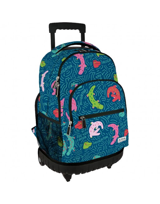 GRAFOPLAS MOCHILA ROLLER ALLIGATOR GRANDE 3 COMPARTIMENTOS ACOLCHADO PARA PORTATIL BASE CON GOMA 33X46X22,5 CM 37502639