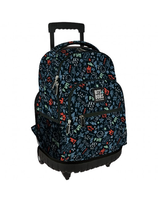 GRAFOPLAS MOCHILA ROLLER 26 PEACE GRANDE 3 COMPARTIMENTOS ACOLCHADO PARA PORTATIL BASE CON GOMA 33X46X22,5 CM - 37502648