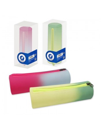 VARIS ESTUCHE REDONDO MEDIANO DE SILICONA 1 CREMALLERA 21X7 CM SERIE RAINBOW VERDE - 329488V