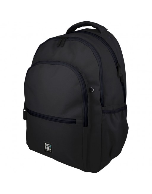 GRAFOPLAS MOCHILA ROOMY LISA NEGRA GRANDE 3 COMPARTIMENTOS ACOLCHADO PARA PORTATIL 33x46x22,5 CM - 37750810