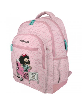 GRAFOPLAS  MOCHILA RUBBER MAFALDA MORNING GRANDE 3 COMPARTIMENTOS ACOLCHADO PARA PORTATIL BASE CON GOMA 33X46X22,5 CM - 37500731