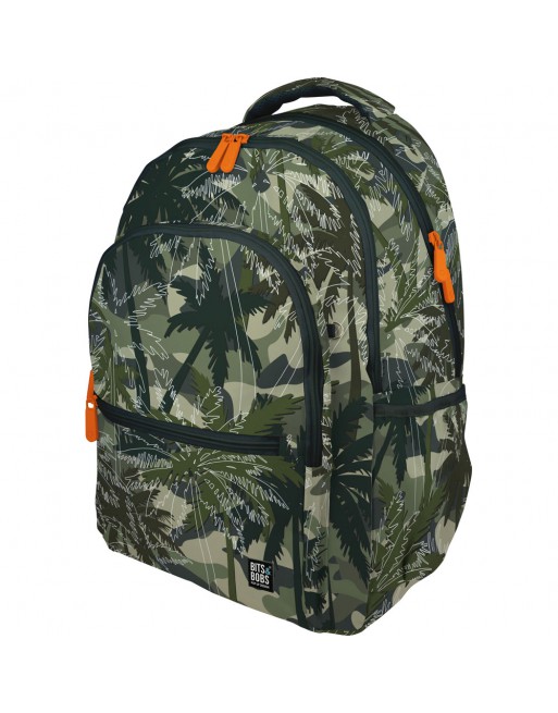 GRAFOPLAS  MOCHILA RUBBER PALMS GRANDE 3 COMPARTIMENTOS ACOLCHADO PARA PORTATIL BASE CON GOMA 33x46x22,5 CM - 37502228