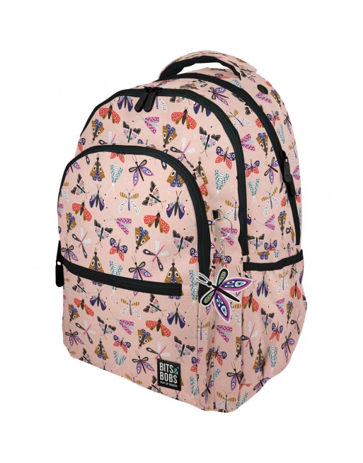 GRAFOPLAS MOCHILA ROOMY BUTTERFLY GRANDE 3 COMPARTIMENTOS ACOLCHADO PARA PORTATIL 33x46x22,5 CM - 37502235