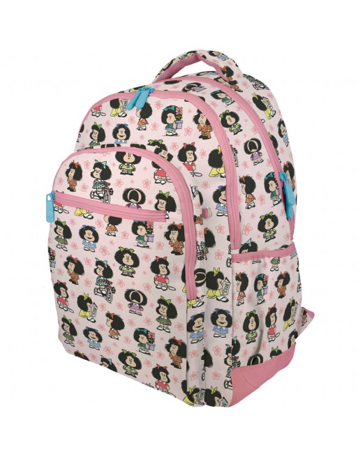 GRAFOPLAS MOCHILA RUBBER MAFALDA UNICA GRANDE 3 COMPARTIMENTOS ACOLCHADO PARA PORTATIL BASE CON GOMA 33x46x22,5 CM - 37500719