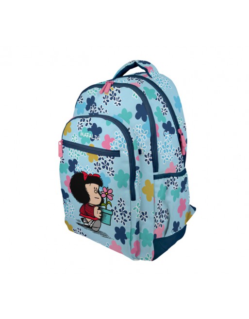 GRAFOPLAS MOCHILA RUBBER MAFALDA LIVELY GRANDE 3 COMPARTIMENTOS ACOLCHADO PARA PORTATIL BASE CON GOMA 33x46x22,5 CM - 37500729