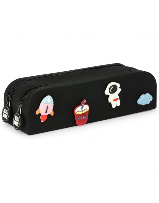 GRAFOPLAS PORTATODO SILICONA INFANTIL 3D 2 CREMALLERAS PINS NEGRO - 37761510