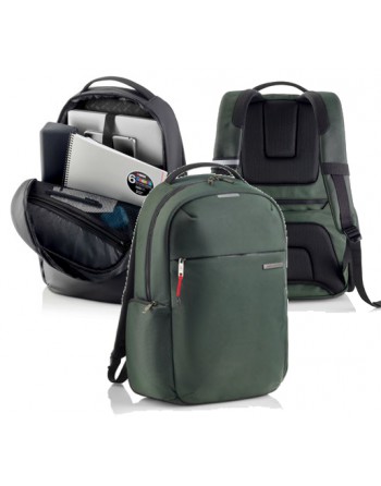 MIQUEL RIUS MOCHILA GRANDE VERDE CAQUI BAG TO WORK HIDROFUGA ESPACIO CENTRAL Y 3 BOLSILLOS 380 x 460 x 130 MM  - MR16981