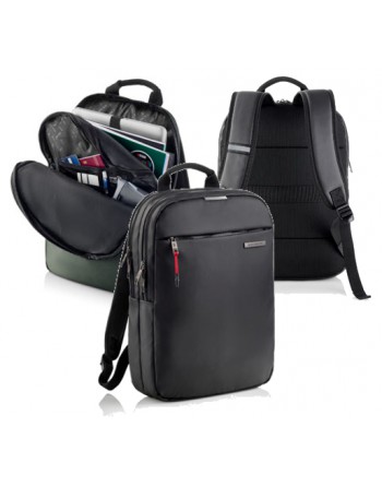 MIQUEL RIUS MOCHILA ESTRECHA NEGRA BAG TO WORK HIDROFUGA ESPACIO CENTRAL DE 2 CREMALLERAS 320 x 430 x 55 mm  - MR16982