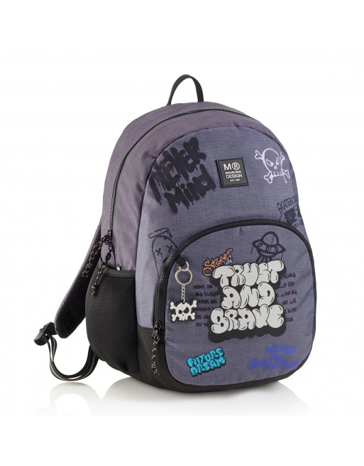 MIQUEL RIUS MOCHILA DOBLE ROMA GRAFFITTI ESPACIO CENTRAL AMPLIO Y BOLSILLO FRONTAL 40X28X16 CM MR19497