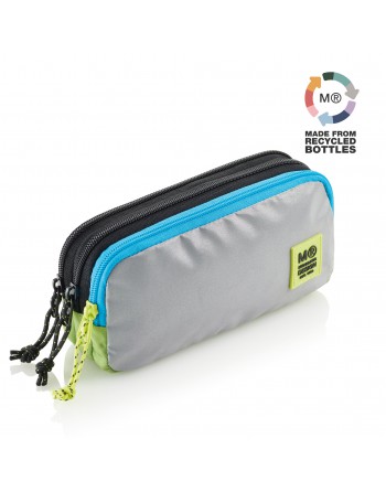 MIQUEL RIUS ESTUCHE PORTATODO TRIPLE RECTANGULAR RIDER GREEN LISO MATERIALES RECICLADOS 210X70X110 MM MR19335