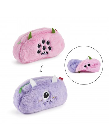 MIQUEL RIUS ESTUCHE PORTATODO MONSTER ROSA LILA FANTASIA PELUCHE REVERSIBLE 12X23 CM MR16426