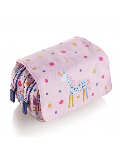 MIQUEL RIUS ESTUCHE PORTATODO DOBLE CON TAPA RECICLADO DINO FUN 2 CREMALLERA 220X130X60 - MR19441