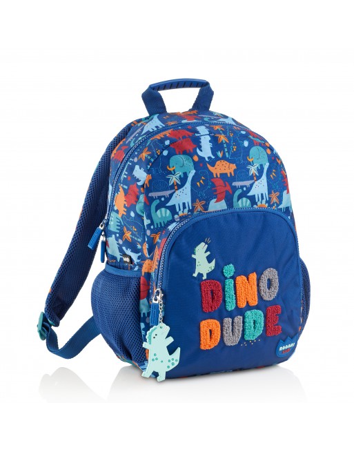 MIQUEL RIUS MOCHILA DOBLE LONDON FUN DINO SPACIO CENTRAL Y BOLSILLO FRONTAL 35X25X16 CM  MATERIAL RECICLADO MR19419