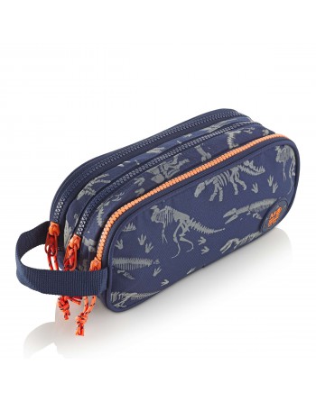 MIQUEL RIUS ESTUCHE PORTATODO TRIPLE ANCHO CON ASA RECICLADO DINOWORLD 3 CREMALLERA 23X11X10 - MR19476