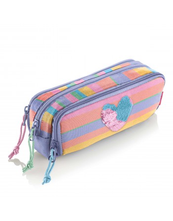 MIQUEL RIUS ESTUCHE PORTATODO TRIPLE RECTANGULAR COLORFUL 3 CREMALLERAS RECICLADOS 200X110X110 MM - MR19573