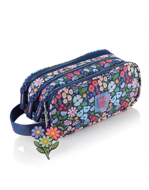 MIQUEL RIUS ESTUCHE PORTATODO TRIPLE ANCHO CON ASA RECICLADO SPRING DAWN 3 CREMALLERA 23X11X10 - MR19815