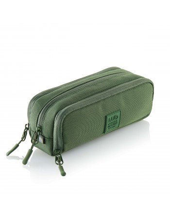 MIQUEL RIUS ESTUCHE PORTATODO TRIPLE RECTANGULAR RAW VERDE 3 CREMALLERAS 50 X 210 X 80 MM - MR19874