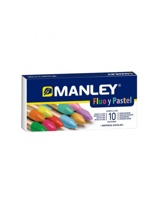 MANLEY 10 CERAS FLUO+PASTEL SURTIDO - MNC00044