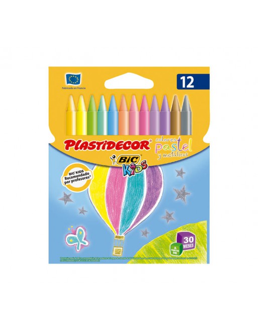 BIC Kids Plastidecor- Blíster de 24 unidades, ceras para colorear