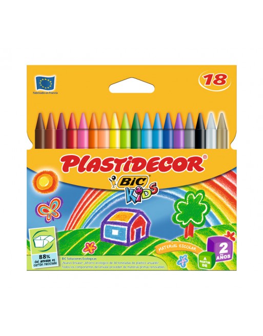 BIC KIDS ESTUCHE 18 PLASTIDECOR SURTIDOS - 8757711