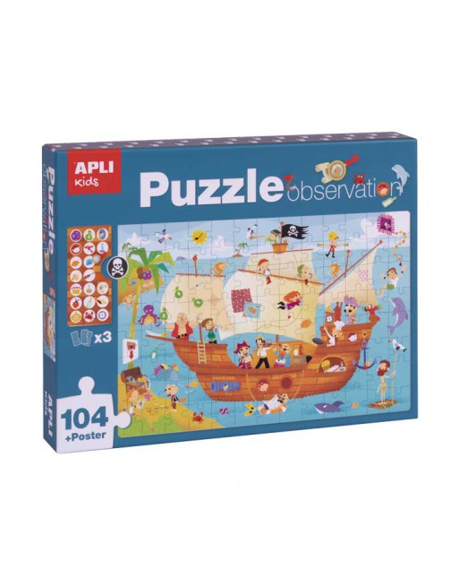 APLI KIDS PUZZLE 104 PIEZAS OBSERVACION PIRATA - 17917