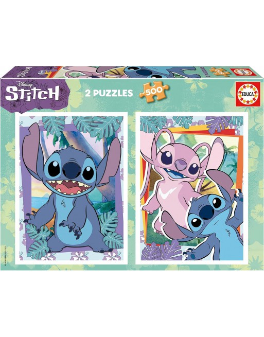 EDUCA SET 2 PUZZLES 500 PIEZAS CADA UNO A PARTIR DE 11 AÑOS DISNEY STITCH 19732