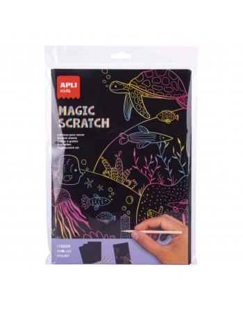 APLI KIDS BLOC 10 HOJAS LAMINAS RASCA Y DIBUJA MAGIC SCRATCH COLORES - 18226