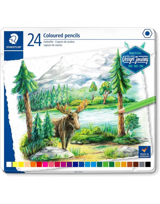 STAEDTLER SURTIDO CAJA METAL 24 LAPICES DESIGN JOURNEY - 146C M24